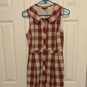 Red Checked ModCloth Dress with Pockets! Size 6
